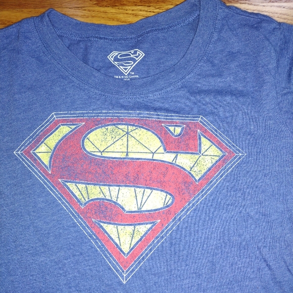 Superman T Shirt, Superman Glitter Logo Striped Shirt, Juniors Superman Shirt - Picture 10 of 13